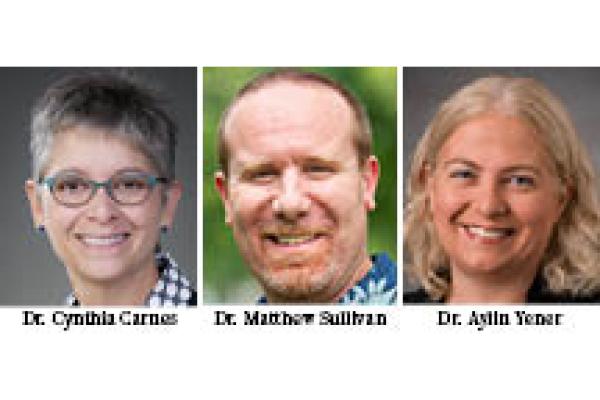 Headshots: Dr. Cynthia Carnes, Dr. Matthew Sullivan, Dr. Aylin Yener