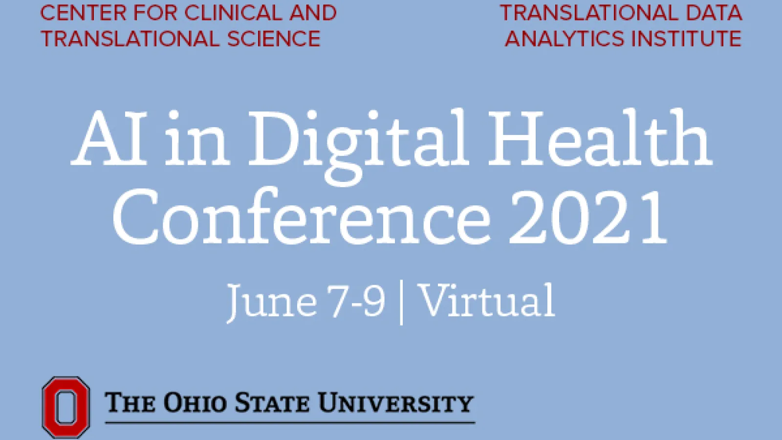 A graphic advertising the AI in Digital Health Conference