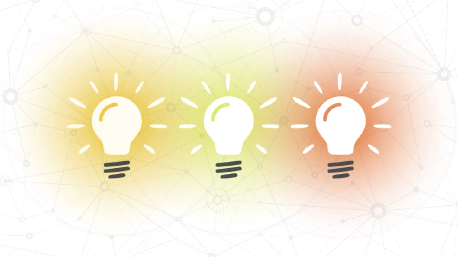 Illustration of lightbulbs emitting an array of different colors