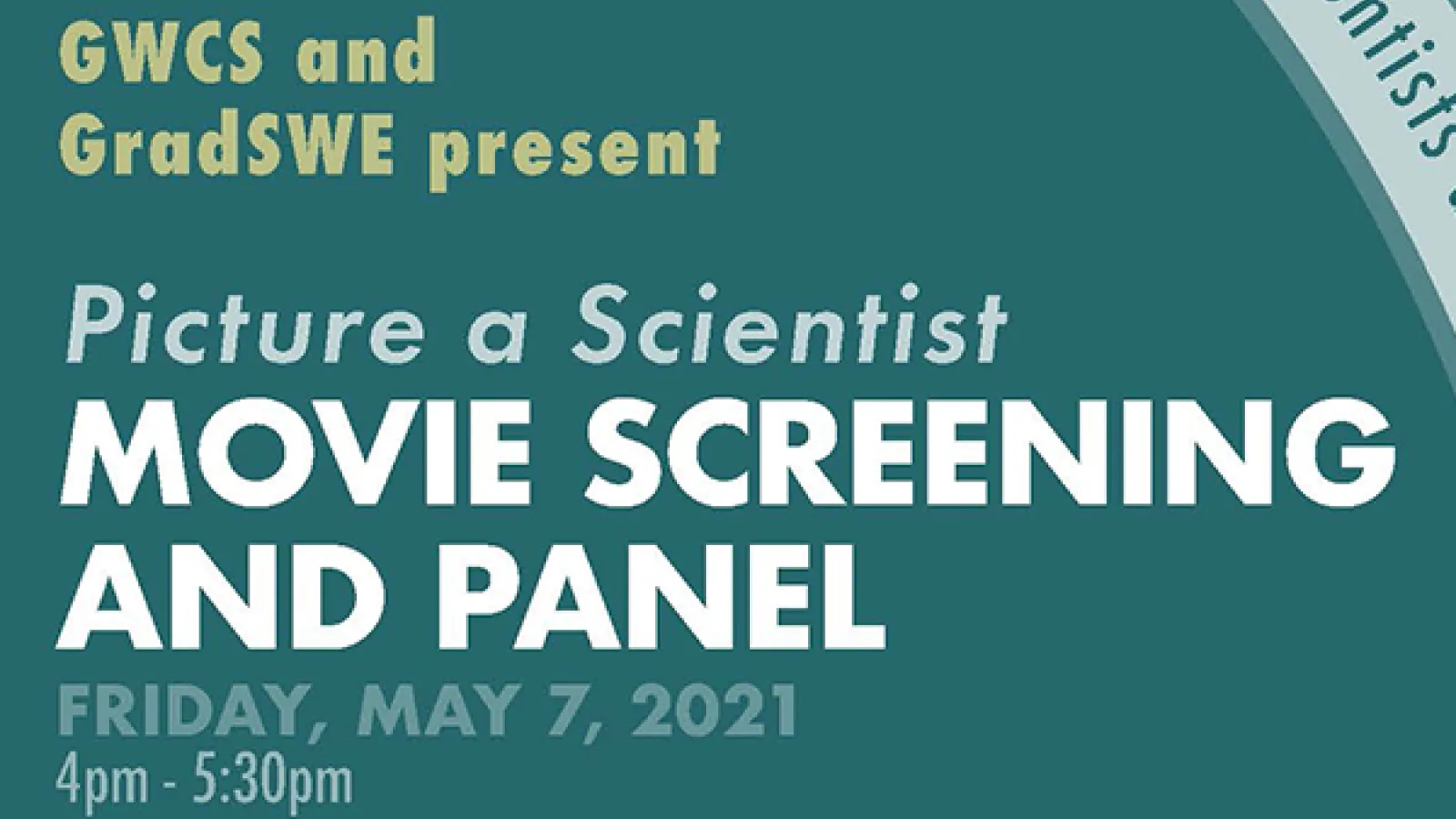 An excerpt of the flyer advertising the Picture a Scientist movie screening and panel