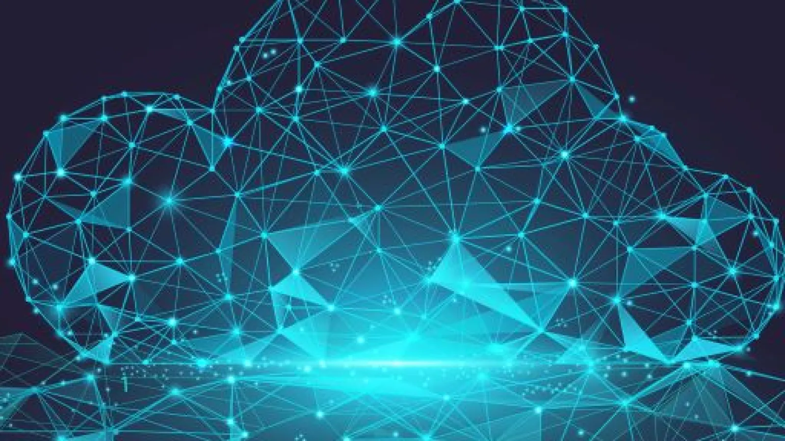 A cloud drawn with network edges and nodes