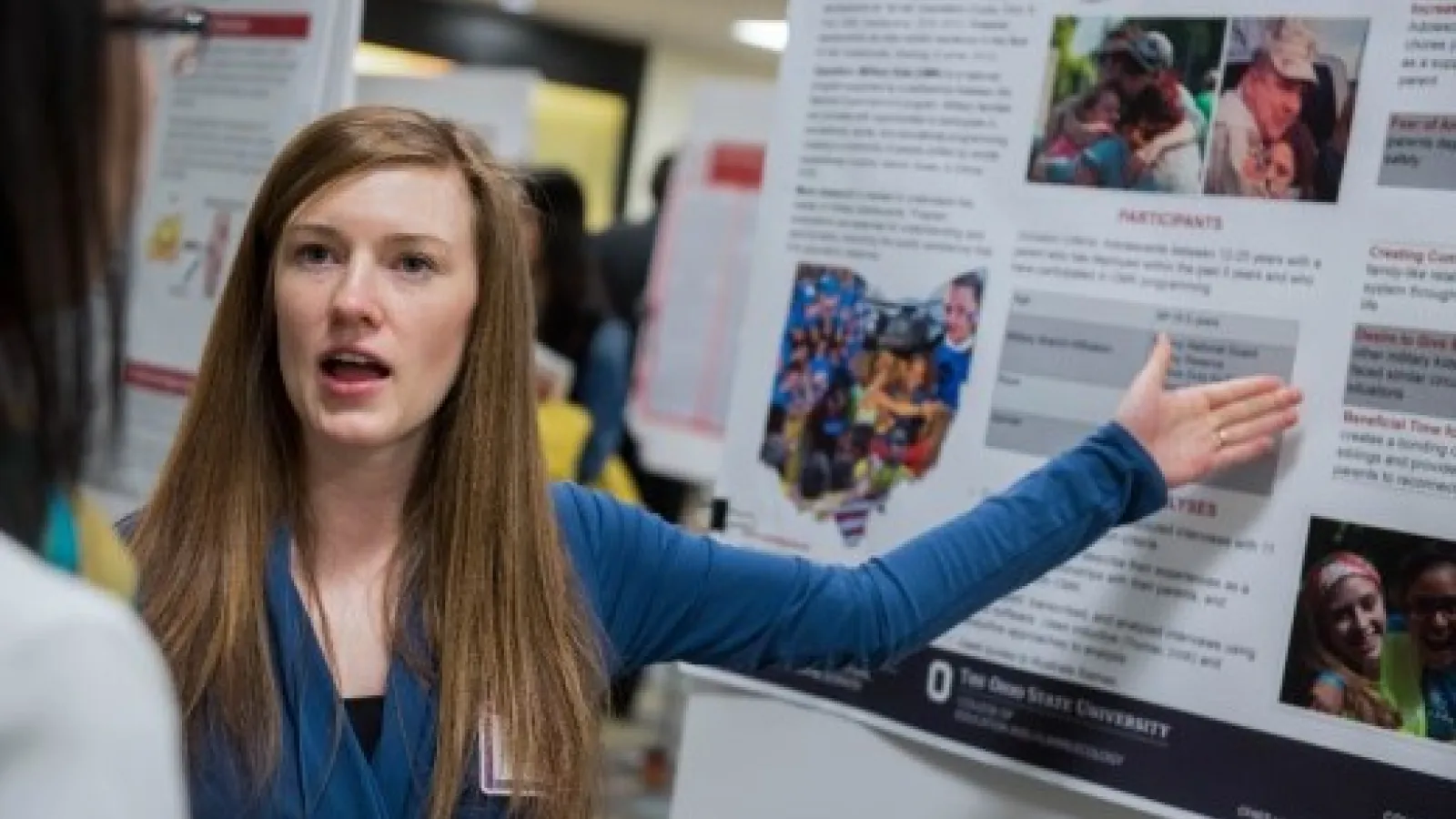 OSU public health student presenting a research poster