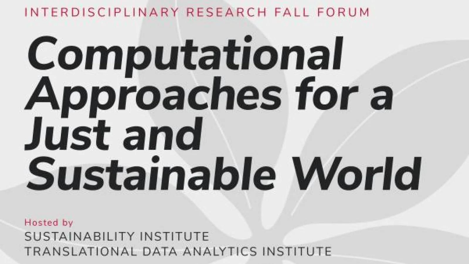 Title Card: Computational Approaches for a Just and Sustainable World