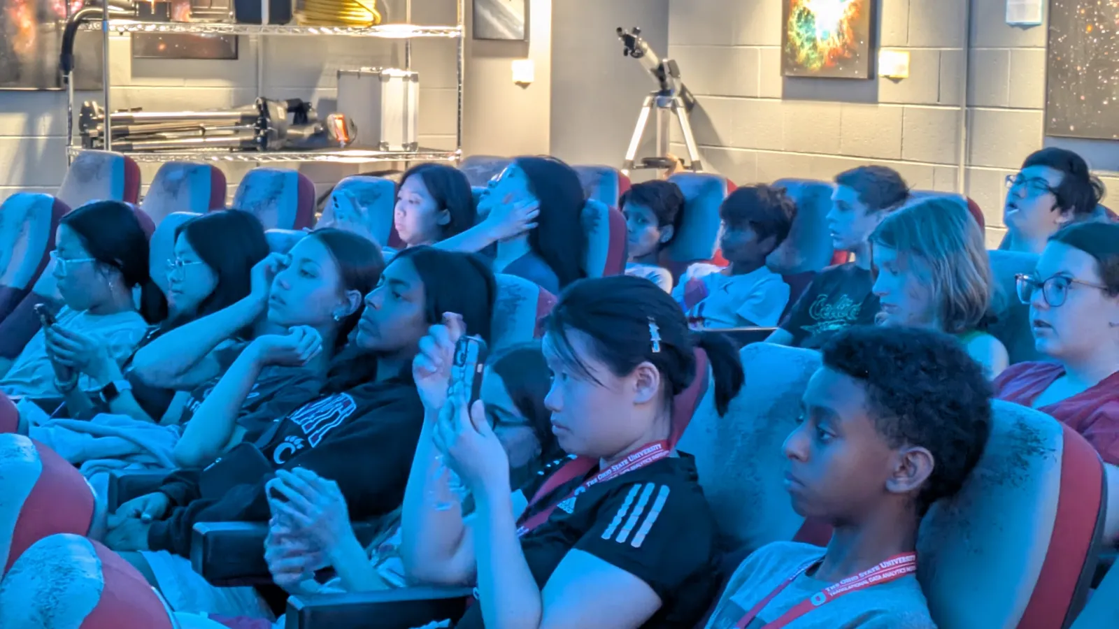 students at osu planetarium
