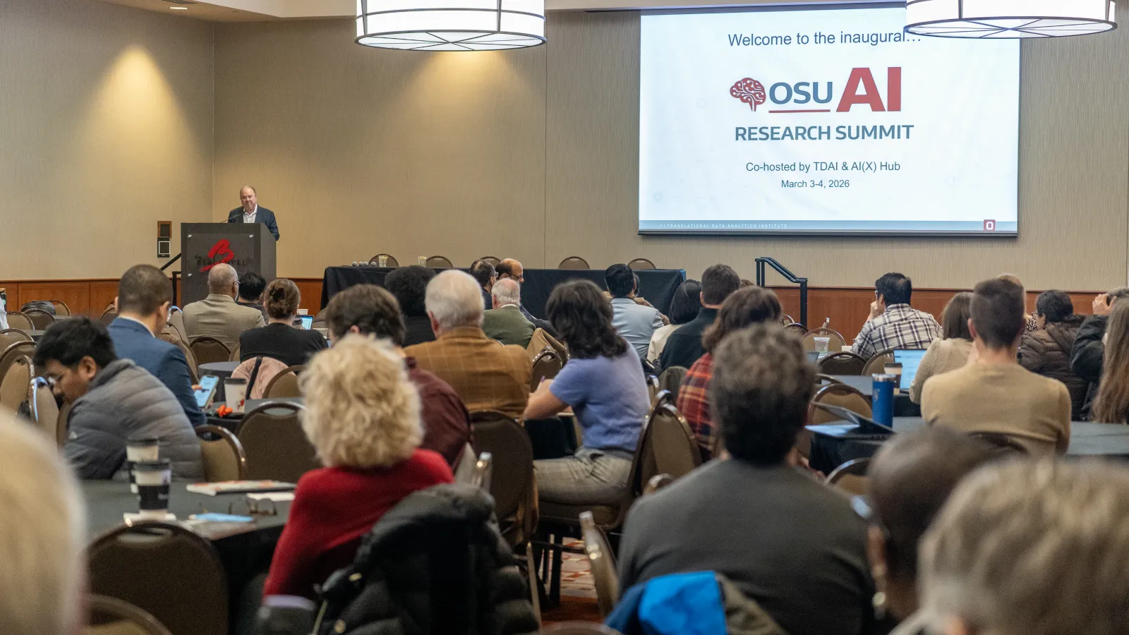 OSU AI research summit day 1 crowd