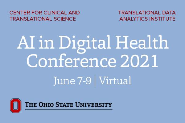 A graphic advertising the AI in Digital Health Conference
