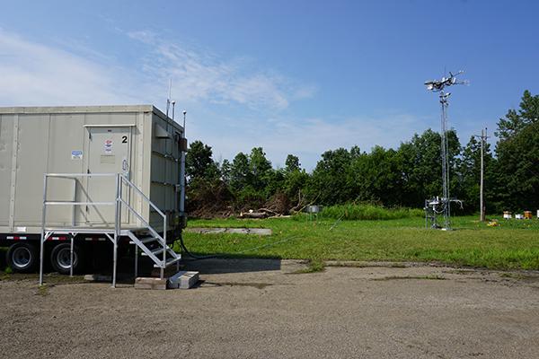 The sensor tower and trailer at the OSU Airport