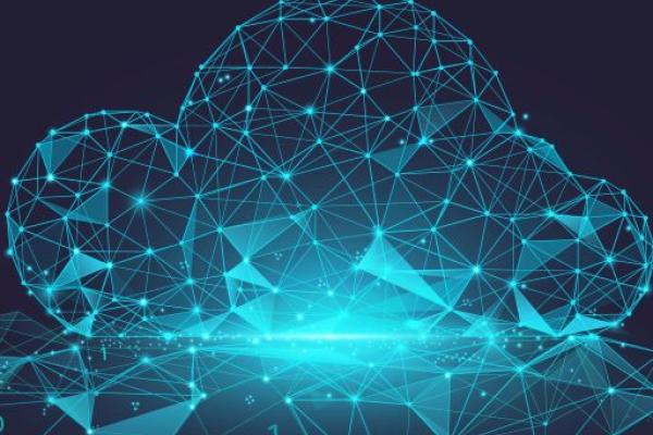 A cloud drawn with network edges and nodes