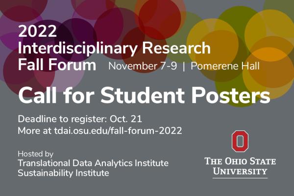 Graphic for Fall Forum poster session that shows colorful overlapping circles