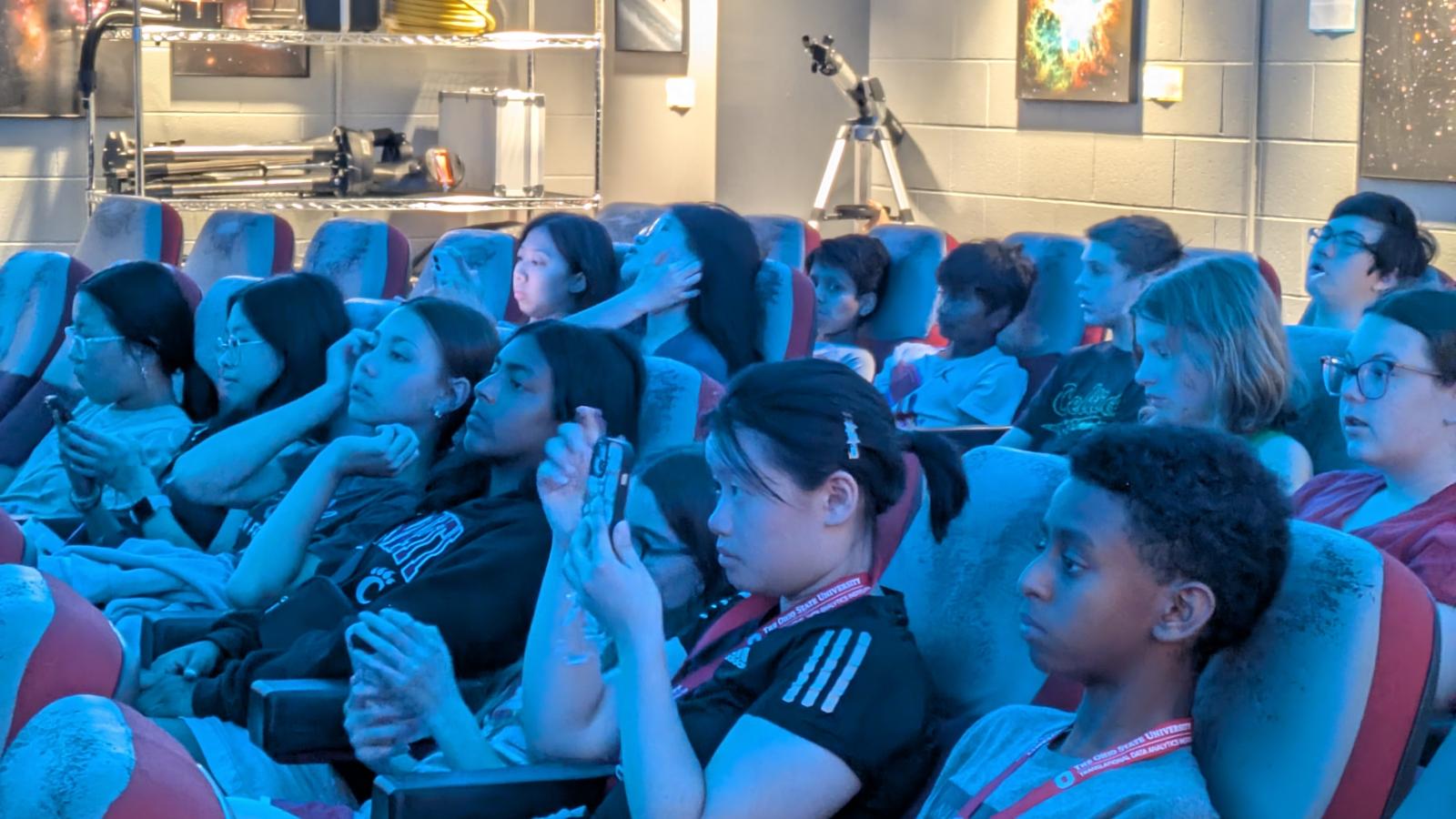 students at osu planetarium