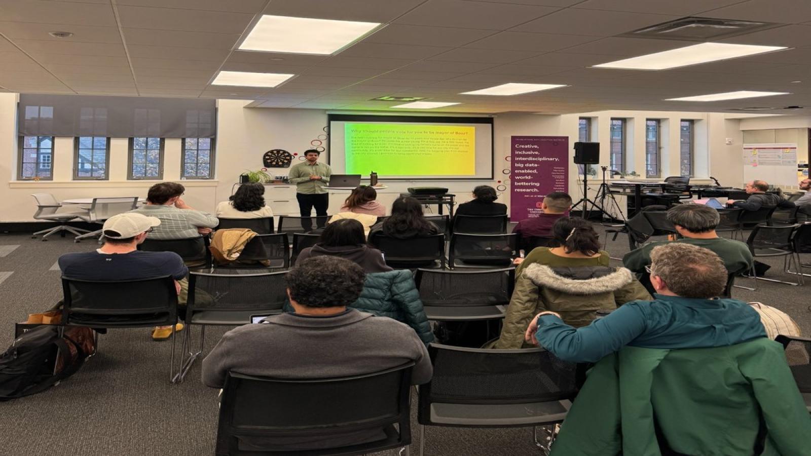 Dr. mohit iyyer during his talk on LLM's