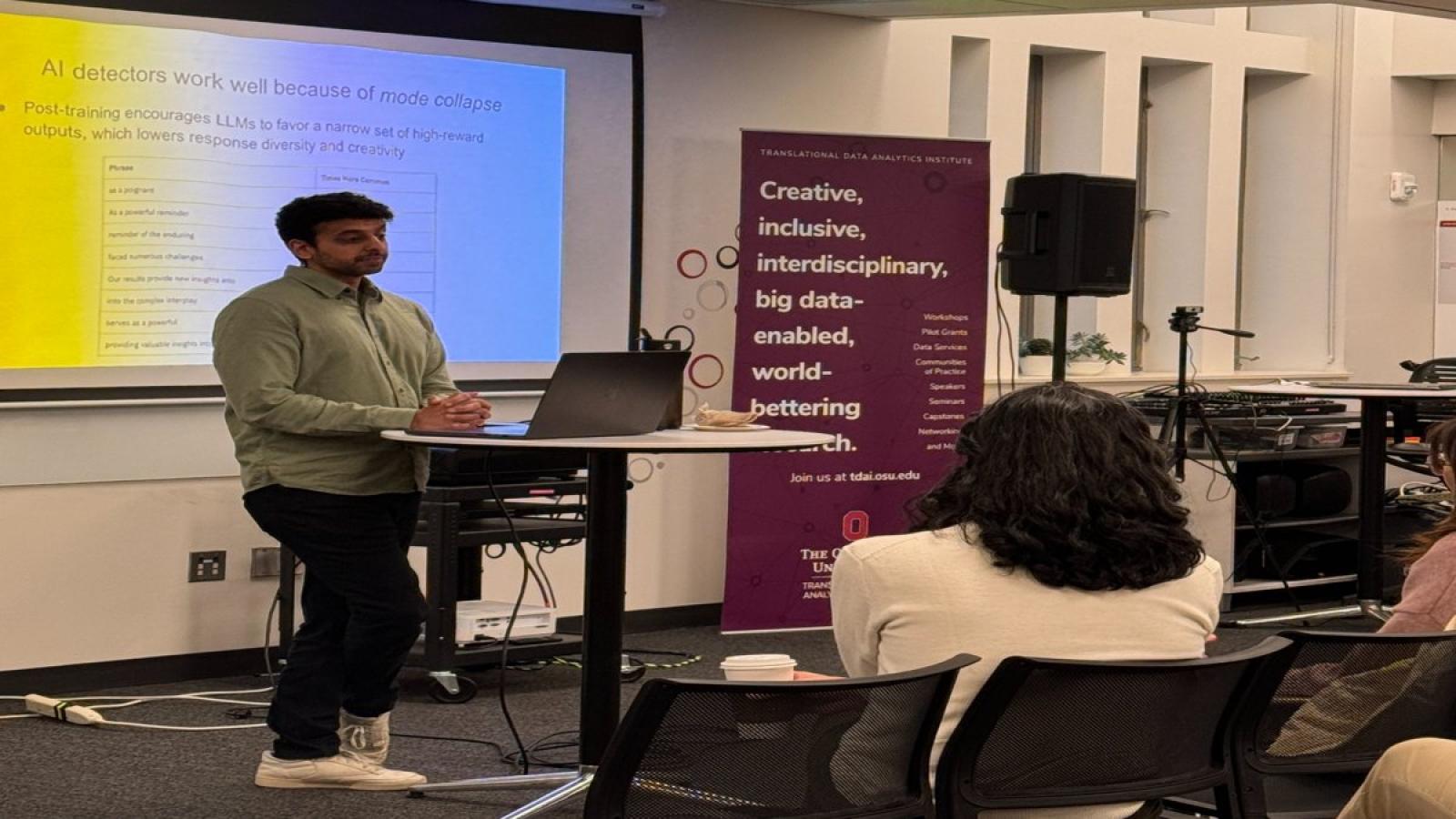 Dr. mohit iyyer during his talk on LLM's