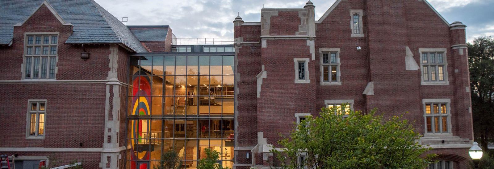 Exterior of Pomerene, looking at the atrium