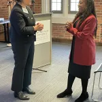 two people talking