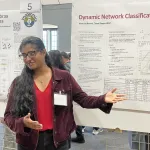 Namrata Banerji presenting her poster on Dynamic Network Classification
