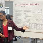 Namrata Banerji presenting her poster on Dynamic Network Classification